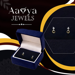 Pendientes de Diamantes Cultivados en Laboratorio de 0.15CT, Recién Llegados, Oro Sólido de 9K, Corte Brillante, Claridad VVS-VS, Certificado HRD, 8 Piedras, Color E - Product Image 3