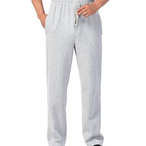 Men's Gray Cotton Sweatpants Elastic Waist Casual Loose Fit Side Pockets Autumn Wear - Product Image 2