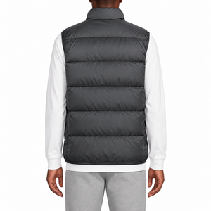 Gilet matelassé décontracté pour homme, respirant, écologique, col montant, fermeture éclair, 100 % polyester, vêtement d'extérieur d'hiver - Product Image 2