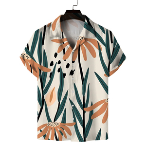 เสื้อเชิ้ตฮาวายพิมพ์ลายลำลองคุณภาพสูงลดราคาพิเศษ แขนสั้น คอคิวบา สำหรับผู้ชาย เสื้อเชิ้ตหรูหรา - Product Image 4