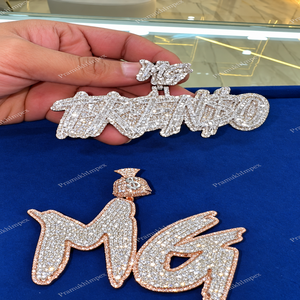 Colgante de Letra MG Chapado en Oro con Moissanita VVS de Alta Calidad, Estilo Hip Hop, Joyería para Hombre, Precio al por Mayor, Personalizable para Fiestas - Product Image 6
