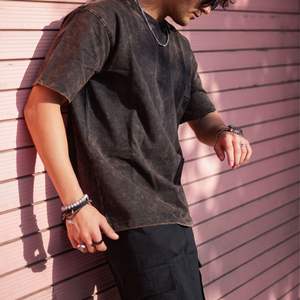 Camiseta Oversize Vintage Hip Hop para Hombre, de Algodón Pesado, Lavado Ácido, Personalizable, Estilo Urbano, Venta al por Mayor - Product Image 3