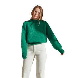 Sweat-shirt de luxe en mohair pour femme, personnalisable avec logo, pull doux et moelleux à col rond, chaud pour l'hiver, style décontracté streetwear, vêtements de mode en gros - Product Image 2