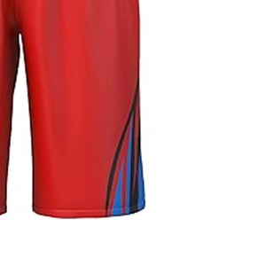 ชุดเสื้อบาสเก็ตบอลสีแดงแบบกำหนดเองพร้อมกางเกงขาสั้น พิมพ์ลายแบบ Sublimation ระบายเหงื่อได้ดี คอวี แขนกุด สำหรับผู้ใหญ่ ทั้งชายและหญิง เหมาะสำหรับทีม - Product Image 2