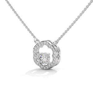 14K <b>Solid</b> <b>Gold</b> Lab Grown Diamond <b>Pendant</b> Necklace for Women Round Brilliant Cut <b>Gold</b> Plated Jewelry Gift Party - Product Image 2