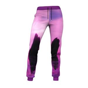 Pantalones Deportivos Sublimados para Hombre, Diseño Cielo Púrpura, Cintura Elástica con Cordón, Joggers Casuales, Pantalones de Poliéster de Peso Medio - Product Image 5