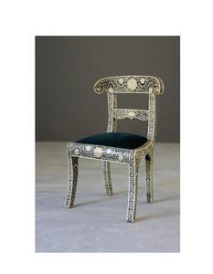 <b>Hand</b> Polished Bone Inlay Resin <b>Chair</b> Designed To Complement Modern Luxury Furniture Themes - Product Image 1