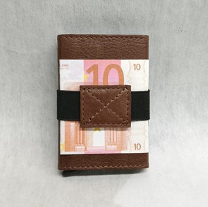 Vintage Full Grain Leather Metal Push Button Aluminum Popup Card Holders Wallets RFID Cash Strap Elastic Custom Wholesaler Gents - Product Image 6