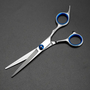 กรรไกรตัดผมมืออาชีพ สแตนเลสสตีล สำหรับใช้ในร้านเสริมสวย ตกแต่งด้วยสีฟ้า - Product Image 3