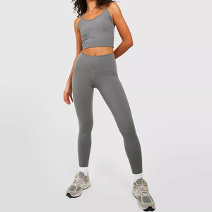 High Quality Animal <b>Print</b> Zippers Elastic Waist <b>Leggings</b> Bra Workout Set Front Logo Women's Sports Active Wear 2-Piece - Product Image 1