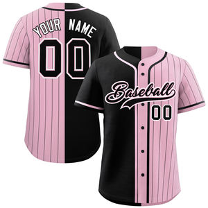 Nueva Camiseta de Béisbol Rosa Personalizada 2026, MOQ Bajo, Estilo Hip Hop, 100% Poliéster, Ropa Deportiva Estampada en Dos Colores, para Equipos Universitarios Masculinos - Product Image 1