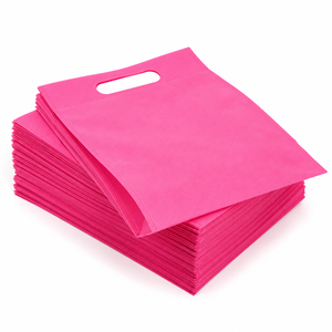 Bolsa de Compras Ecológica Rosa Premium, Tipo D-Cut, Resistente, para Tiendas y Boutiques - Product Image 1