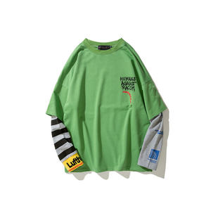 เสื้อยืดคอกลมแขนยาวพิมพ์ลายสกรีนตามสั่ง จำนวนมาก สีเขียว ผ้าฝ้าย 100% ทรงโอเวอร์ไซส์ เป็นมิตรกับสิ่งแวดล้อม น้ำหนัก 300 กรัม แฟชั่นหรูหรา สไตล์ลำลอง - Product Image 1