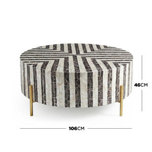 Mesa de Centro con Incrustaciones de Madreperla, Mosaico de Conchas, Mueble de Lujo Hecho a Mano para Sala de Estar, Vietnam - Product Image 2