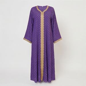 ชุดอาบายะห์ผ้าโพลีเอสเตอร์คุณภาพสูงทำมือจากดูไบสำหรับผู้หญิง สวมใส่ได้ทั้งแบบลำลอง งานแต่งงาน งานกลางคืน ชุดยาวสำหรับฤดูใบไม้ผลิ สไตล์อาหรับ - Product Image 1