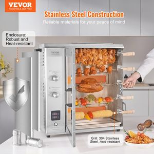 Macchina a Grill Shawarma a 5 corde con griglia verticale a Gas a 2 fuochi girarrosto forno per cottura commerciale di pollo - Product Image 2