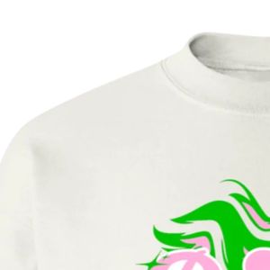 Sweat-shirt col rond Off-White à manches longues avec imprimé graphique, poignets et ourlet côtelés, vêtement décontracté et confortable - Product Image 5