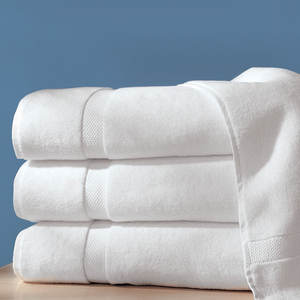 Ensemble de serviettes de bain en coton éponge blanc 100% coton, 500-600 g/m², logo personnalisé, séchage rapide, légères et confortables pour hôtels et maisons - Product Image 5
