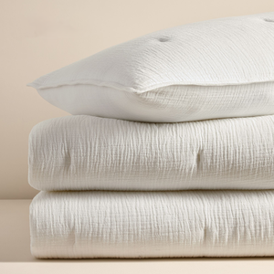 Ensemble de housse de couette matelassée en polyester blanc respirant, hiver, hypoallergénique, lavable en machine, taille double - Product Image 2