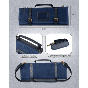 Organisateur de couteaux de chef en cuir et toile, étui de rangement professionnel pour la cuisine, étui de voyage pour outils, haute qualité LCKR-0032 - Product Image 6