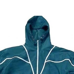 Conjunto de Pantalones Cortos y Sudadera con Capucha para Hombre, de Nailon Verde Marino, de Alta Calidad, con Logotipo Personalizado, Transpirable, Estilo Urbano - Product Image 6