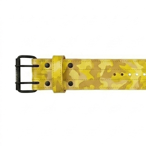 Cinturón de levantamiento de pesas de cuero de vaca con camuflaje amarillo, cinturones de soporte lumbar ajustables con hebilla de garra para fitness y entrenamiento de fuerza - Product Image 3