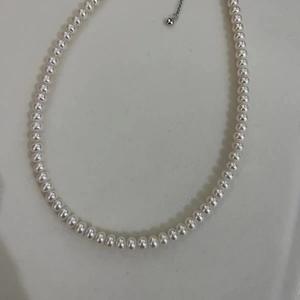 Collier de perles d'eau douce naturelles de 5 à 6 mm avec boucle en argent S925, design rond de type pomme de terre Aurora, design de base sans défaut - Product Image 4