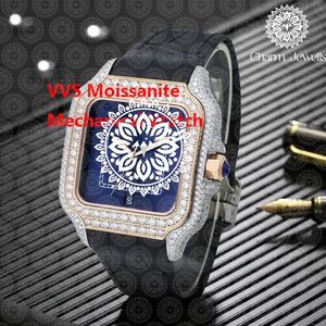 Charm Jewells Montre de luxe pour femme, boîtier en acier inoxydable or rose, bracelet en silicone, mouvement à quartz analogique, cristal saphir - Product Image 4