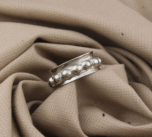 Bague en argent sterling 925 à points, minimaliste, pour empilage, mariage et soirée, classique pour femme, texture milgrain, vente en gros - Product Image 2