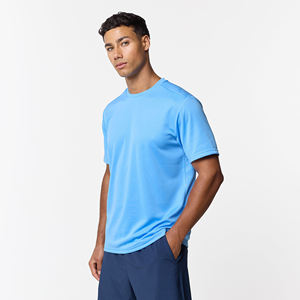 Camiseta de Manga Corta para Hombre, Cuello Redondo, Color Azul Claro, 100% Algodón Jersey, Tejido Casual, Color Sólido, Transpirable, Secado Rápido, 180g, Corte Regular - Product Image 2