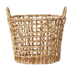 Best Selling Floor Home Decor Storage Basket Environmentally Friendly Plant Fiber Woven Basket