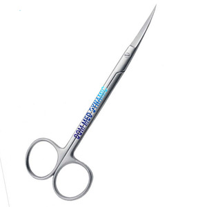 Ciseaux à iris en acier inoxydable de 12 cm, droits et courbés, tranchants, réutilisables, pour la chirurgie dentaire et la coupe des tissus gingivaux, certifiés CE, très demandés - Product Image 6