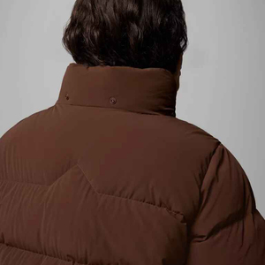 Chaqueta Acolchada Marrón para Mujer con Capucha, Manga Larga, Abrigo de Invierno, Relleno Grueso de Poliéster, Cierre de Cremallera, Corte Corto - Product Image 6