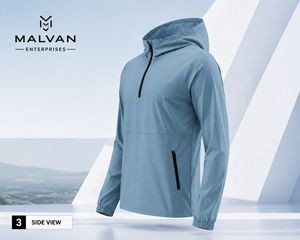 <b>Half</b> <b>Zip</b> Varsity <b>Jacket</b> <b>Men</b> Waterproof Plain Dyed Bonded Gym Clothes Run Windbreak Zipper Blank Wear Mesh Lining Custom Nylon - Product Image 3