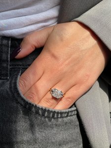 5 Carat Square <b>Cushion</b> Cut Lab Grown Diamond 18K Gold Plated <b>Ring</b> | Luxury Solitaire Engagement <b>Ring</b> | IGI Certified Elegant - Product Image 2