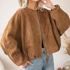 Chaqueta de Cuero Sintético para Mujer, Invierno, Color Sólido, Cierre Frontal con Cremallera, Resistente para Uso Diario y Viajes, Cómoda - Product Image 6