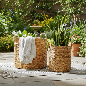 Sustainable Water Hyacinth Storage <b>Basket</b> Handmade Natural <b>Woven</b> <b>Basket</b> for Home Organization Decor Use - Product Image 2