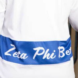 Camiseta Blanca y Azul de Zeta Phi Beta para Mujer, con Letras Griegas Bordadas y Apliques del 1920, Manga Larga, Estilo Casual - Product Image 6