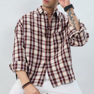 Men's Plaid Flannel <b>Shirt</b> Long <b>Sleeve</b> Casual Checkered Button Down Turn-down Collar Breathable Cotton Autumn Wear - Product Image 1