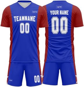 Maillot de football personnalisé avec logo, nom et numéro de l'équipe, uniforme de football de haute qualité, 100% polyester, séchage rapide, respirant, col en V, fournisseur - Product Image 2