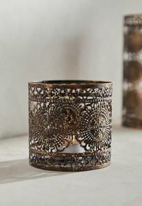 Antiguo rústico marroquí cilíndrico linterna hecha a mano hierro Metal votivo portavelas hogar boda Navidad Decoración - Product Image 4