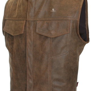 Gilet en cuir pour homme OEM ODM Personnalisé Vente en gros Veste sans manches de motard pour adultes Blouson moto Décontracté Haut de gamme 2026 - Product Image 6