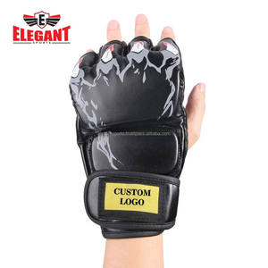 Guantes de MMA Grappling Guantes de MMA de cuero PU con estampado personalizado duradero para niños Guantes de PU Muay Thai MMA de Elegant Sports - Product Image 2
