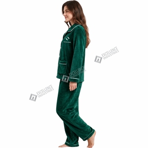 Conjunto de Pijama de Forro Polar Suave para Mujer, Ropa de Dormir de Manga Larga de Dos Piezas, Ropa de Casa Cálida de Forro Polar - Product Image 4