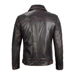 Veste en cuir pour hommes, vente en gros, pour usage extérieur, col montant, vestes en cuir pour hommes - Product Image 5