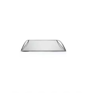 Plateau de service rectangulaire en acier inoxydable, finition polie, compatible lave-vaisselle, design minimaliste, vaisselle et assiettes pour hôtel et mariage - Product Image 4