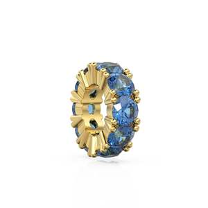 Breloque ronde en or italien 14 carats avec saphir, Breloque roue en saphir bleu, Support de breloque rond, Pierre précieuse ronde Eternity de septembre - Product Image 1