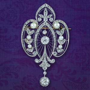 Broche Antique Édouardienne Française Belle Époque en Argent 925 avec Diamant de Laboratoire 2 Carats Sertie à Griffes Certifiée IGI – Cadeau de Mariage pour Femme et Homme - Product Image 4