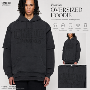 Custom logo <b>Zip</b>-Up Fleece Oversized <b>Hoodie</b> Men Customized Colors Tonal Embossed Logo Regular Sleeve Waterproof <b>Pocket</b> Winter - Product Image 1