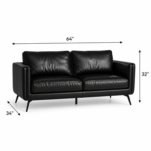Sofá de Cuero Genuino de Primera Calidad, Sofá Moderno de 2 Plazas para Apartamento, Sala de Estar, Hotel, Oficina, Muebles de Sala de Estar, Sofá de Cuero - Product Image 2